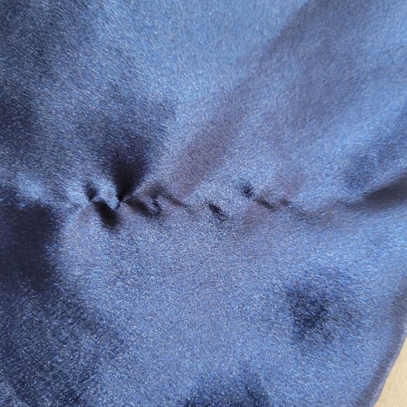 Vintage LA Intimates Slip Nightgown Chemise Medium Dark Blue Satin - Picture 5 of 6